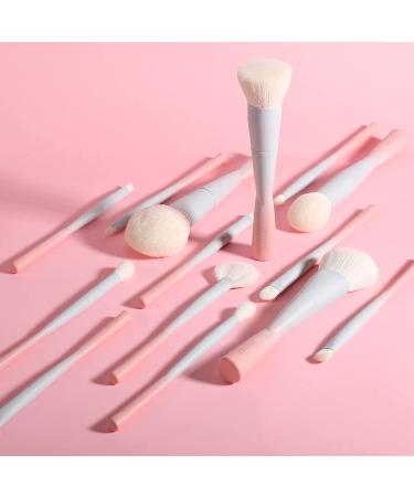 Docolor 14-Piece Pink Makeup Brush Set - Premium Synthetic Kabuki Brushes for Foundation, Blending, Powder, Blush, Concealers, and Eye Shadows - Small Waist Design - Gift Box Included - Buy Online on GoSupps.com