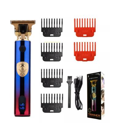T9 LCD Electric Hairdresser Oil Shaving Head Electric Pusher Carving Electric Pusher Clipper Hair Precision Trimmer for Men Care(LCD ABS Black)