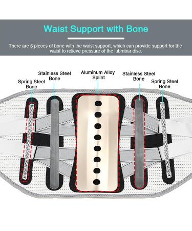 VitalVibe Lumbar Support Belt for Back Pain Relief - Adjustable XX-Large Back Brace for Men & Women - Gray - Buy Online on GoSupps.com