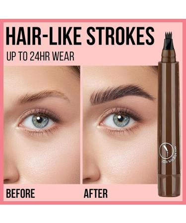 Buy New Magic Eyebrow Pencil - 3D Waterproof Microblading Contouring Pen 4 Tipped Precise Brow Pencil for Natural Makeup - Dark Brown - International Shipping Available - Buy Online on GoSupps.com