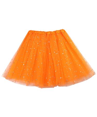 Hehiy women 50s vintage tulle skirt petticoat multi -colored bubble dance dress rock women carnival costume tulle rock rock tulle ladies tulle rock white ladies midi costume women xxl unit size orange