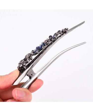 FRCOLOR 1Pc large rhinestone alligator clips clip big hairpin Fashion France metal clip flower clips money clip non-slip curlers french decor wallet crystal hair accessories Dark Blue - Buy Online on GoSupps.com