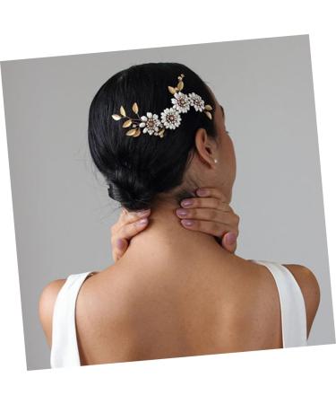 DOITOOL Hair Accessory for Women Hair Jewels for Women Daisy Hair Comb Copper Leaf Hair Comb Hair Barrettes Tiara Hair Rhinestones Crystal Flower Hair Side Comb Bride Insert Comb Wedding - Buy Online on GoSupps.com