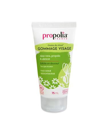 PROPOLIA - Bio - Gommage Visage - Propolis Aloe vera & Abricot - Exfolie lisse & Adoucit - limine impuret s et cellules mortes - Tous types de peaux - Fabriqu en France - 75 ml Abricot 1 ml (Lot de 1)