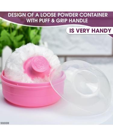 Baby Powder Container with Puff - 2Pcs Body Powder Puff Set for Bath and Travel - Talcum Powder Applicator Kit for Women - Buy Online on GoSupps.com
