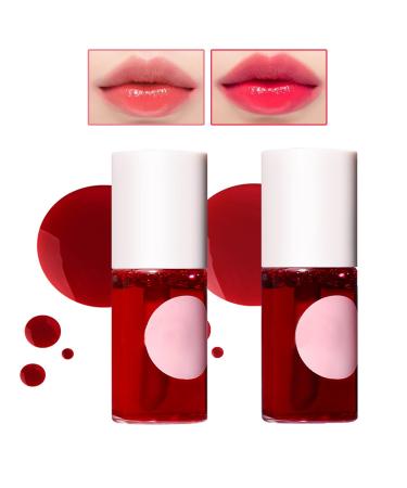 2PCS Lip Tint Stain Set  Velvet Lip Gloss Moisturizing Lip Plumping Lip Stain Long Lasting Waterproof Liquid Lipstick Set Multipurpose Water Tint Lip Stain for Liquid Blush Lip and Cheek Tint(01 & 02) - Buy Online on GoSupps.com