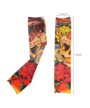 HOVEOX 12 Pcs Temporary Tattoo Sleeves Set for Men Women - Halloween Body Art Arm Stockings Protector Fake Tattoo - Pattern-1 - Buy Online on GoSupps.com