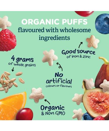 GERBER Organic Puffs Cranberry Orange Baby Snacks 42 g 6 Count - Buy Online on GoSupps.com