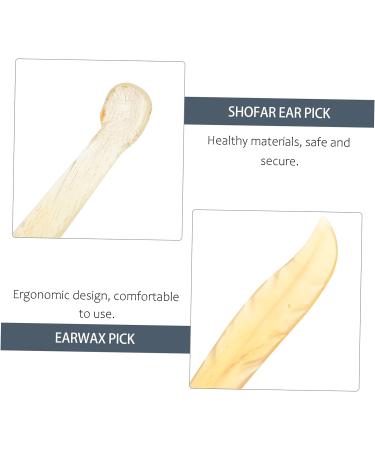 Healeved Croissant Ear Pick & Shofar Ear Wax Picker - 2 Pcs Ear Cleaning Tool Set | Light Yellow, 11.5x1.2x0.3cm - Buy Online on GoSupps.com
