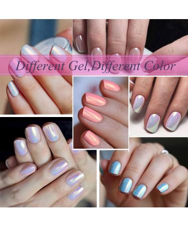 PrettyDiva Chrome Nail Powder Set - 7 Colors Pearl Aurora Metallic Nail Pigment Kit for Mirror Effect Manicure - Buy Online on GoSupps.com