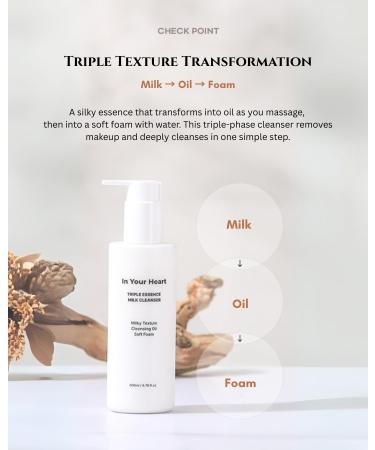 EllieLove Mom In Your Heart Triple Essence Milk Cleanser 3-in-1 Milky to Oil to Foam Cleanser & Makeup Remover | Hyaluronic Acid Galactomyces Chamomile | Korean Skincare 200ml / 6.76 fl oz - Buy Online on GoSupps.com