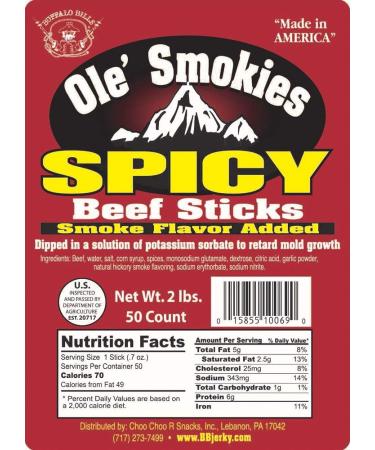 Buffalo Bills 2-lb Spicy 5 Ole' Smokies Saddlebag (50 Beef Sticks) - Buy Online on GoSupps.com