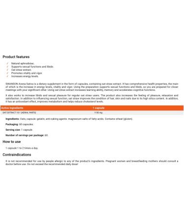 Avena Sativa Passieformule 575 mg 60 capsules - Buy Online on GoSupps.com