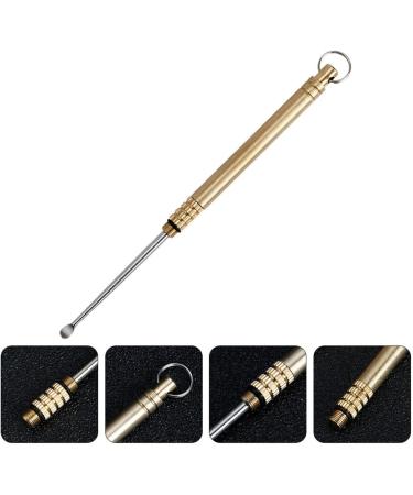 3pcs Titanium Earpick Keychain Spoon Set - Portable Ear Cleaning Tools for Men, Women, and Kids - Golden Earwax Remover Kit - Buy Online on GoSupps.com