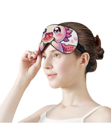 Buy Axolotl Cartoon Sleeping Mask - Soft Adjustable Eye Mask for Comfortable Sleep | Perfect Blindfold for Relaxation - Buy Online on GoSupps.com