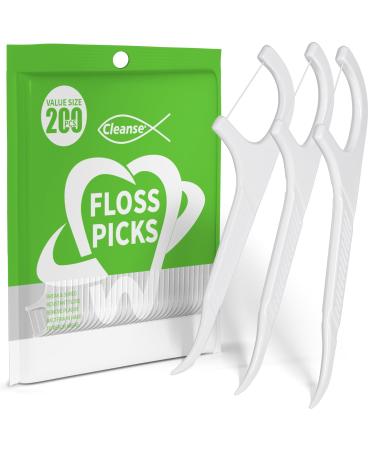 200pcs Floss Sticks Dental Triple Clean Advanced Clean Dental Floss Stick Easy and Simple to Use Tooth Floss Picks Smoothly Work on Tight Teeth Floss Sticks Keeps Your Mouth Fresh and Clean