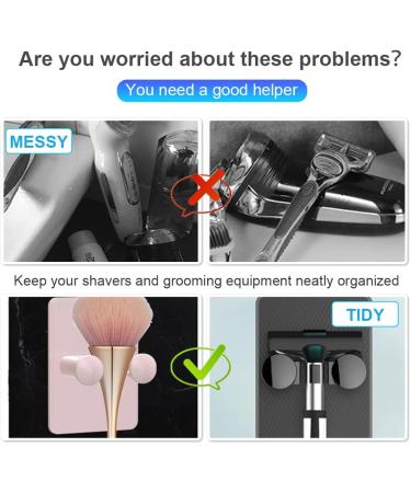 HOXSURY Waterproof Self Adhesive Razor Holder - Adjustable Hooks for Shower and Kitchen - 2 Pack (White) - Buy Online on GoSupps.com