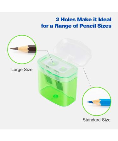 KIDMEN 12 PCS 2 Holes Small Manual Pencil Sharpener with Lid for Kids School Small Pencil Sharpener - Buy Online on GoSupps.com