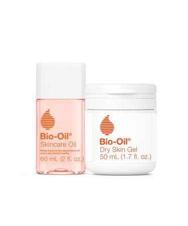 Bio-Oil Travel Skincare Bundle for Scars Stretch Marks and Dry Skin Includes Skin Care Oil (2 oz) and Dry Skin Gel (1.7 oz)