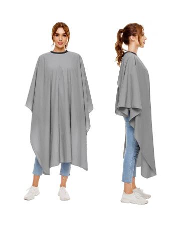 Izzycka Nylon Waterproof Hair Cutting Cape for Adults - Grey Salon Capes for Hair Stylists - Adjustable Snap Closure - 56 x 64inch - Professional and Home Use - Buy Online on GoSupps.com
