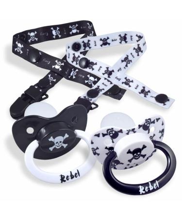Rearz - Rebel - Adult Pacifier with Lanyard and Clip (2 Pack)
