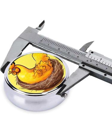 Bird's Nest Golden Chicken Round Pill Box | 3 Compartment Organizer | Portable Travel Pill Box for International Shipping - Buy Online on GoSupps.com