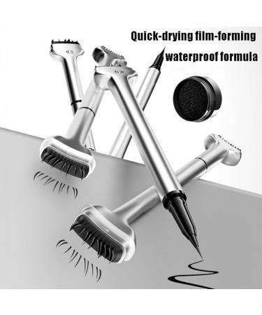Lower Lash Stamp Reusable Lower Eyelash Extensions Stamps Quick Eye Makeup Tool 2-in-1 Waterproof Sweatproof Eye Makeup Tool for Beginner (2*brown) - Buy Online on GoSupps.com