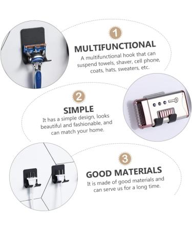 Cabilock 24 PTK Stainless Steel Razor Hangers Hooks - Kitchen Utensils & Shaving Storage - Black Wall Hooks (6.1x4.5cm 3pcs) for Childproof Organization - Buy Online on GoSupps.com