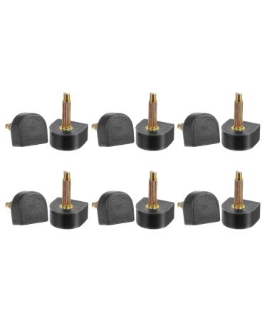 HARFINGTON 6 Pairs TPU High Heel Tips Shoes Replacement Tap Caps for Women High Heel Shoes 2.4mm Pin  12x12mm U-Shape Heel Repair Caps  Black