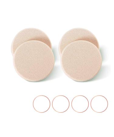 KOOBA 4pcs Round Makeup Sponges Supplement  Beauty Face Primer Compact Powder Puff  Blender Sponge Replacement for Cosmetic Flawless Foundation  Sensitive and All Skin Types Round 4Pcs