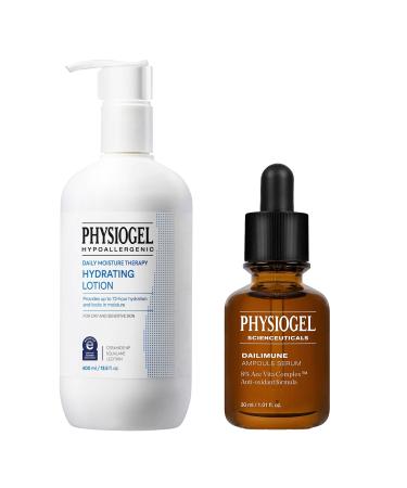 Physiogel Face Body Lotion and Serum Korean skin care Provides 72 hrs of Hydration for Dry Sensitive Skin Vitamin C soothing Face Serum Strengthens Skin Barrier Antioxidant.