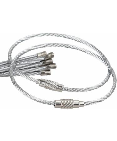 Pawfly 6 Inch Wire Keychain Cable - Heavy Duty Stainless Steel Key Ring Loop Holder - 10 Pack - Buy Online on GoSupps.com