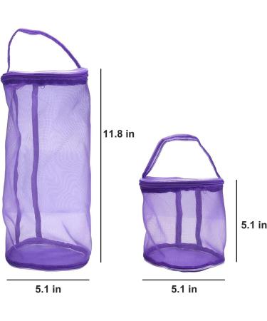 2pc Mesh Knitting Yarn Storage Bag Set - Purple Organizer for Round Yarn Balls | Ideal for Knitting Enthusiasts - Buy Online on GoSupps.com
