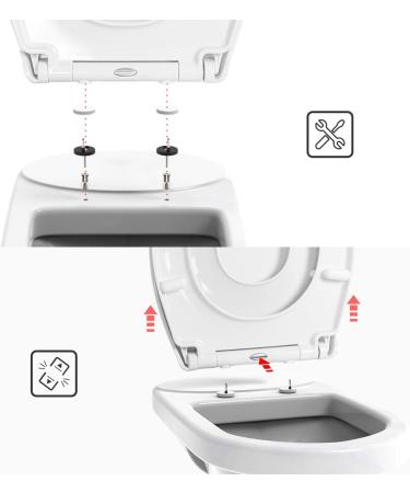 Todeco 2-in-1 Round Toilet Seat with Built-in Potty Training Seat - Slow Close & Easy Remove - White - Ideal for Toddlers and Adults - Buy Online on GoSupps.com