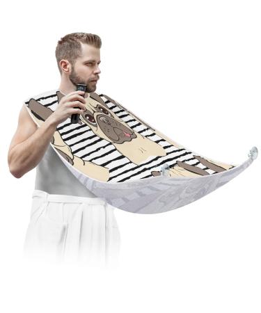 Beard Bib Apron Beard Bib Hair Catcher for Men Shaving and Trimming Non-Stick Waterproof Beard Cape Grooming Cloth Lovely Dogs Painting