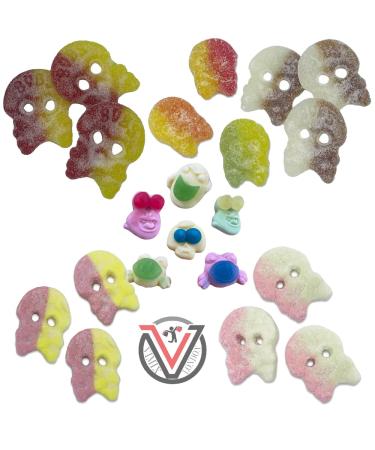 BUBS Skulls VEGAN SWEETS Retro Kids Party Wholesale Bulk Pick N Mix Candy | Sour fruit flavor jelly skulls | Pick any Your Favorite type & Weight