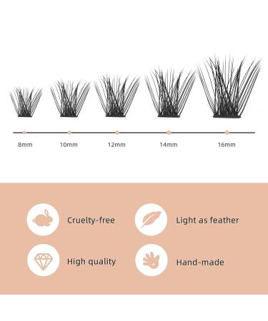 D Curl 16mm Lash Clusters - 72 Pcs DIY Eyelash Extensions | Professional Makeup for Self-application - Volume Style D 16, Reusable - Buy Online on GoSupps.com