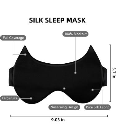 100% Blackout Silk Sleep Mask for Women and Men - Pure Mulberry Silk Eye Mask - Buy Online on GoSupps.com