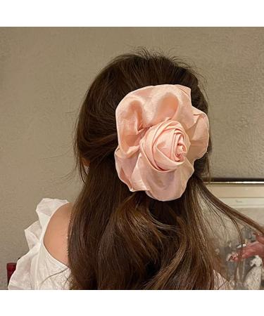 hgnxa Fabric Rose Flower Hair Claw Clip for Wedding Vintage Banana Barrettes n-Slip Jaw Clip Bride Hair Claw Ponytail Holder Pink - Buy Online on GoSupps.com