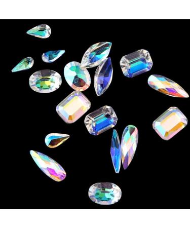 12 Grid Colorful Nail Rhinestones AB Diamond Marquise Glass Stones - Nail Art Decorations - Buy Online on GoSupps.com