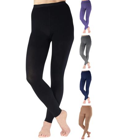 Compression UnderDress Leggings Women 20-30mmHg - Footless Pantyhose Up to 5XL X-Large Black