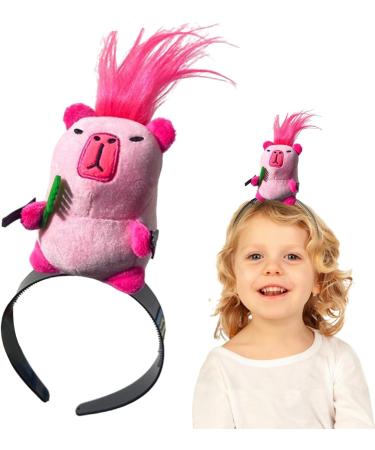 Women Funny Hair Clip - Stuffed Capybara Girls Funny Hair Clip Stage Performance Cute Hair Accessory Teen Girls Fashion for Beach Face Cleansing Makeup Pink - Buy Online on GoSupps.com