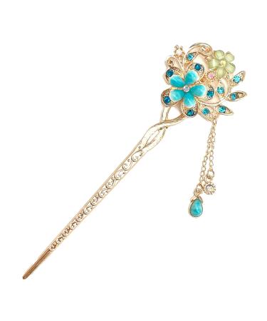 FUIPVGI Vintage Hair Stick Hair Accessories Chinese Chopstick Hair Pins for Women Long Hair Hair Pins Old Hair Clip Classic Retro Accessories Chinese Style Fit Women Girls Party Stylist (Blue)
