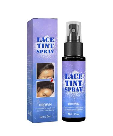 Lace Tint Spray for Wigs Fast-Drying Hiding Lace Concealer for Hair Wigs Natural Finishing Edge Control Hair Color Styling Mist Wigs Long Lasting Travel Size Spray Brown (1 Pcs) 1 Fl Oz (Pack of 1)