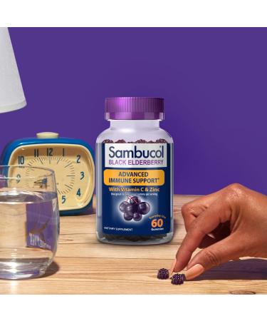 Sambucol Black Elderberry Gummies â€“ Immune Support with Vitamin C & Zinc â€“ 60 Natural Berry Gummies - Buy Online on GoSupps.com