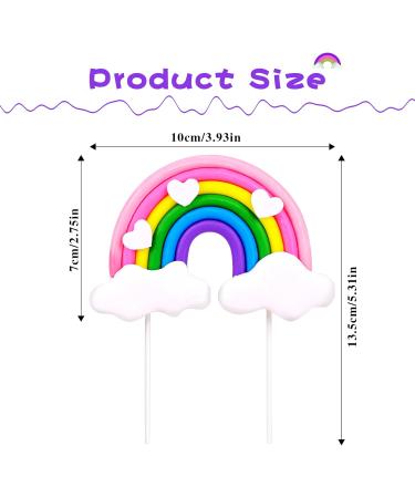 Rainbow Cake Topper Soft Pottery Rainbow Heart Cloud Cake Decorations Colorful Rainbow Cupcake Topper personalized Cake Topper Reusable Happy Birthday Cake Topper Birthday Party Decorations Supplies - Buy Online on GoSupps.com
