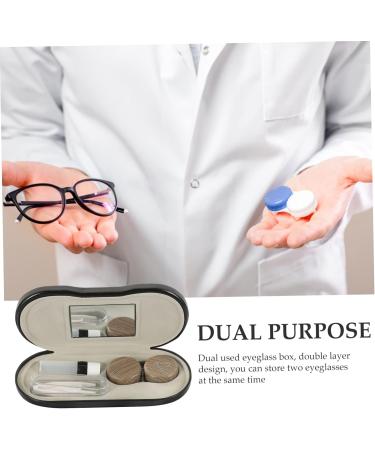 Pretyzoom 2-in-1 Glasses Case & Travel Kit - PU Leather Sunglasses Holder & Contact Lens Case | International Shipping - Buy Online on GoSupps.com