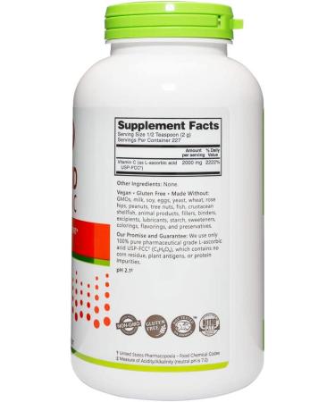NutriBiotic 100% Pure Vitamin C - Ascorbic Acid 16 oz | Strengthen Immunity - Buy Online on GoSupps.com