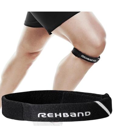 Rehband Patella Tendon Brace Sport Patella Knee Strap with Pressure Pad Patellar Tendon Band for Running Soccer Handball Tennis Colour:Black Size:Large/X-Large L - XL Black