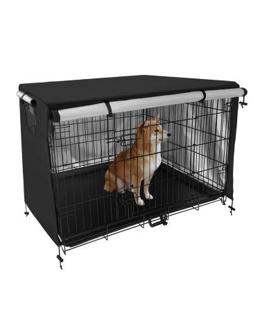 VINTE Dog Crate Cover Heat Preservation Dog Kennel Cover with Windproof & Waterproof Function 30 inch Black